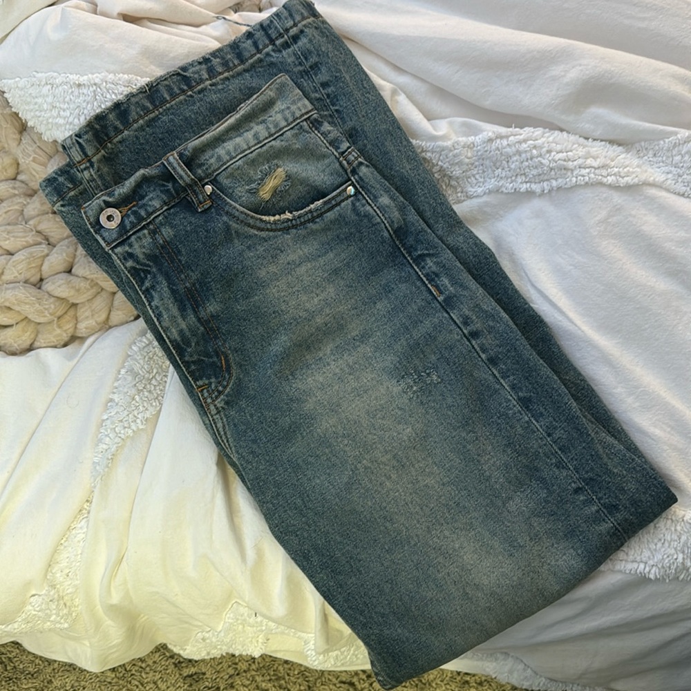 VERSEAS BLUE FADED BOOT LEG JEANS